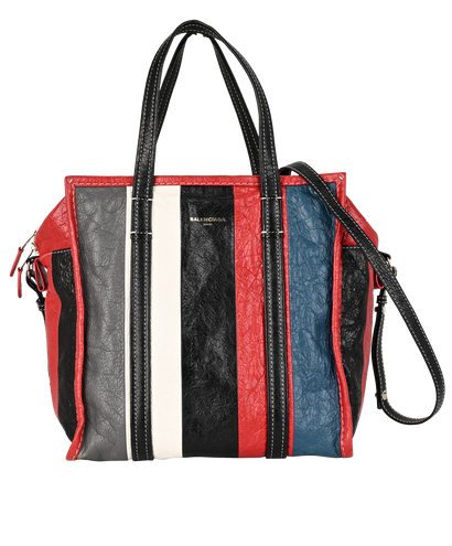 Medium Bazar Shopper, &pound;350, Handbags, Grey/Red, Leather, Front view